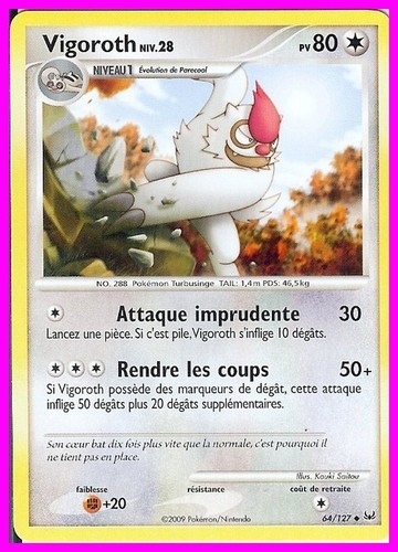 Carte pokemon vigoroth - vigoroth, "