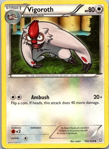 Vigoroth 102 124 - 102/124, uncommon