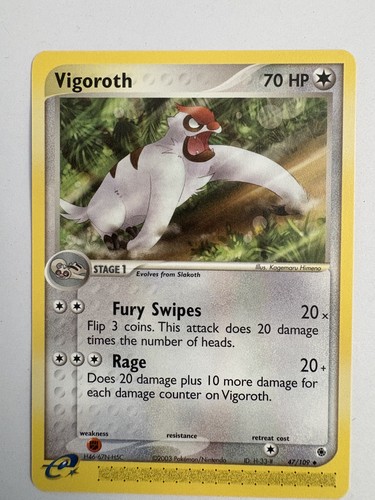 Carta pokemon vigoroth - pokemon, 47/109