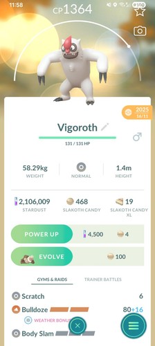 Vigoroth pokemon grande lega - vigoroth,