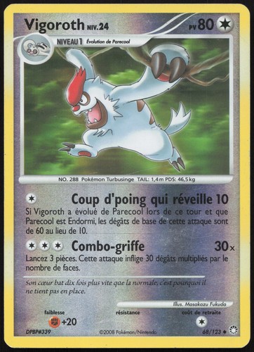 Carta pokémon vigoroth - pokémon,