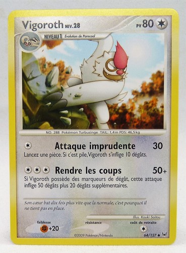 Carte pokemon vigoroth - pokemon, 64/127